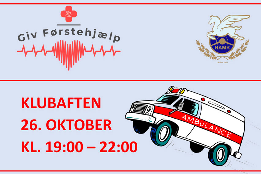 Klubaften den 26. oktober kl. 19:00 – Førstehjælp